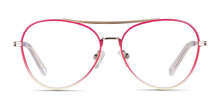 Sparkle Gradient Red Metal Eyeglass Frames from EyeBuyDirect