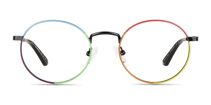 Glimmer Shiny Black Rainbow Metal Eyeglass Frames from EyeBuyDirect
