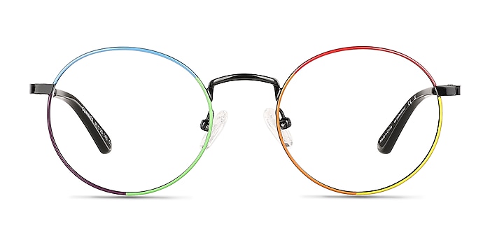 Glimmer Shiny Black Rainbow Metal Eyeglass Frames from EyeBuyDirect