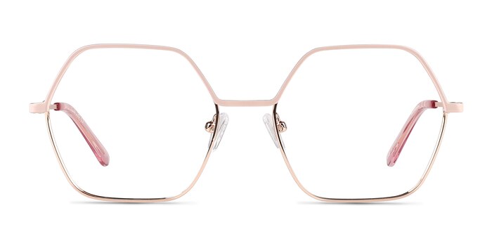 Mayfield Shiny Rose Gold Metal Eyeglass Frames from EyeBuyDirect
