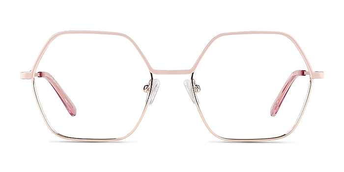 Mayfield Shiny Rose Gold Metal Eyeglass Frames from EyeBuyDirect
