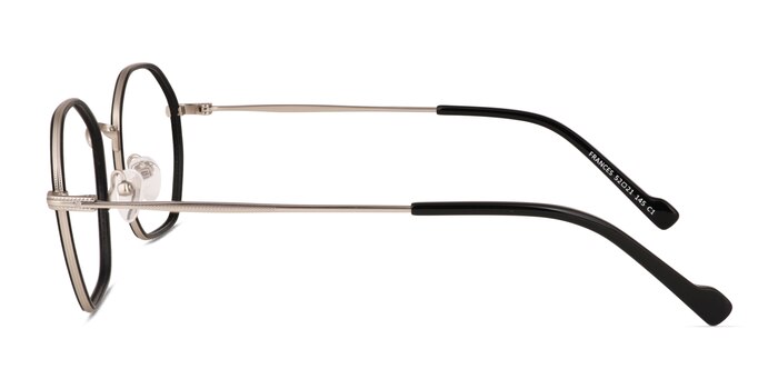 Frances Matte Silver Black Métal Montures de lunettes de vue d'EyeBuyDirect