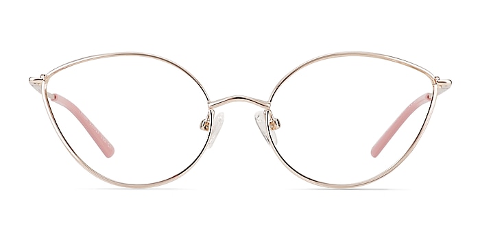 Trina Shiny Rose Gold Metal Eyeglass Frames from EyeBuyDirect