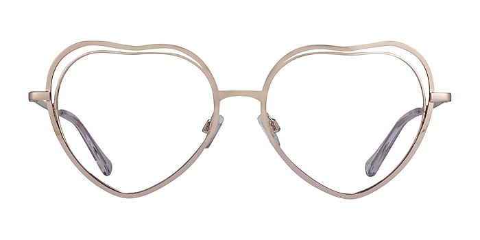Philomena Shiny Gold Métal Montures de lunettes de vue d'EyeBuyDirect