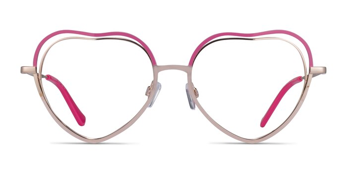 Philomena Pink Shiny Gold Métal Montures de lunettes de vue d'EyeBuyDirect