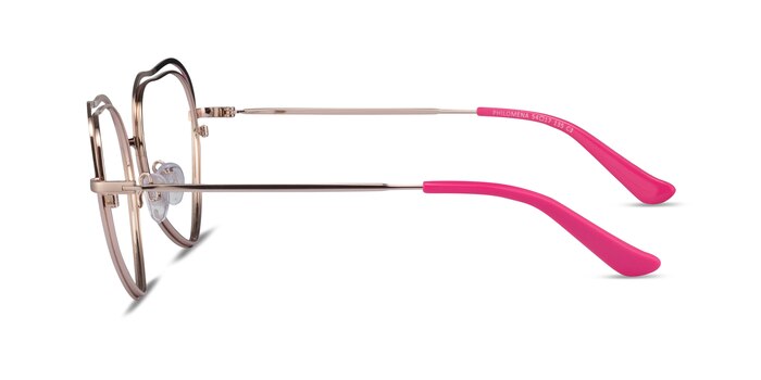 Philomena Pink Shiny Gold Métal Montures de lunettes de vue d'EyeBuyDirect
