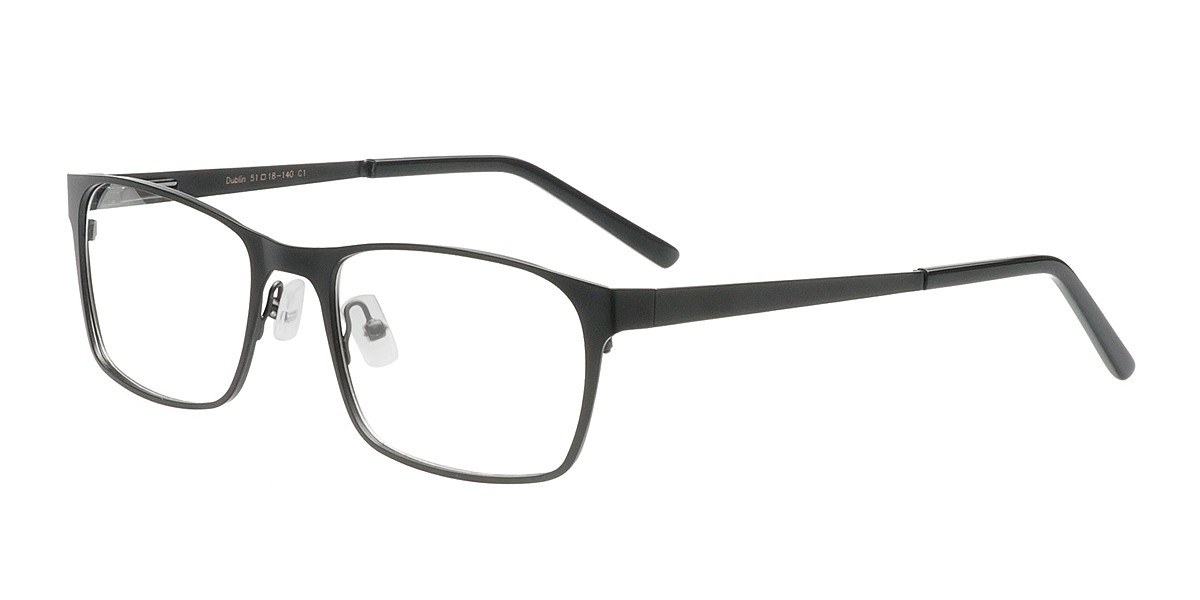 Dublin Rectangle Matte Black Full Rim Eyeglasses Eyebuydirect