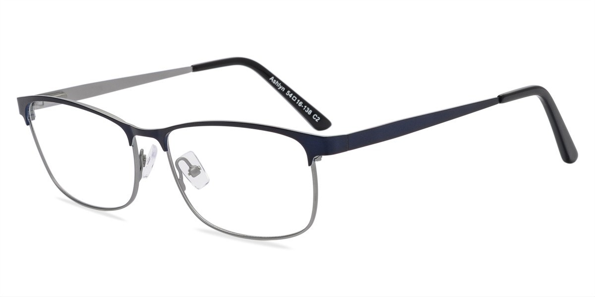 Ashlyn Rectangle Navy Full Rim Eyeglasses Eyebuydirect