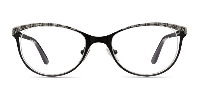 Deco Black Gray Metal Eyeglass Frames from EyeBuyDirect