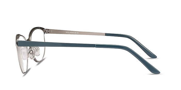 Deco Gunmetal Green Metal Eyeglass Frames from EyeBuyDirect