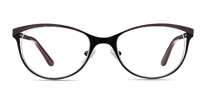 Deco Black Red Metal Eyeglass Frames from EyeBuyDirect