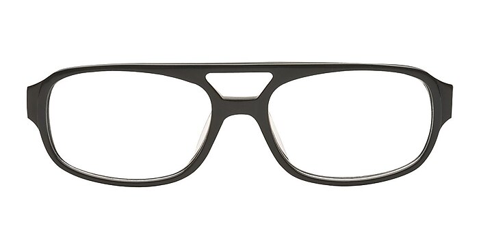 Model 2 Black/Green Acetate Eyeglass Frames from EyeBuyDirect