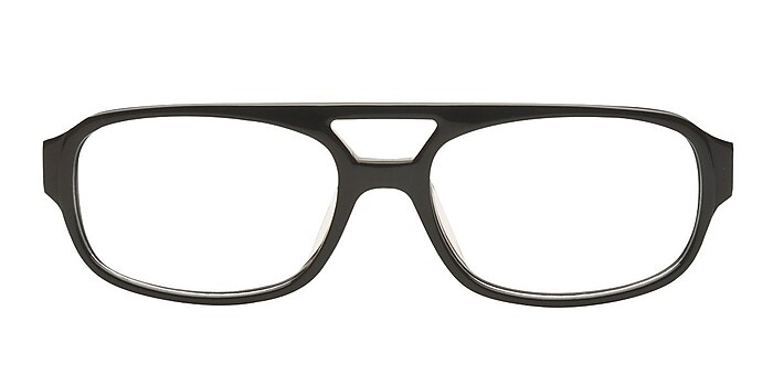 Model 2 Black/Brown Acetate Eyeglass Frames from EyeBuyDirect
