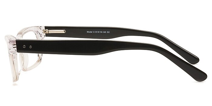 Model 3 Clear/Black Acetate Eyeglass Frames from EyeBuyDirect