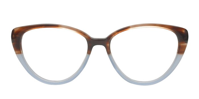 Shali Brown/Blue Acétate Montures de lunettes de vue d'EyeBuyDirect