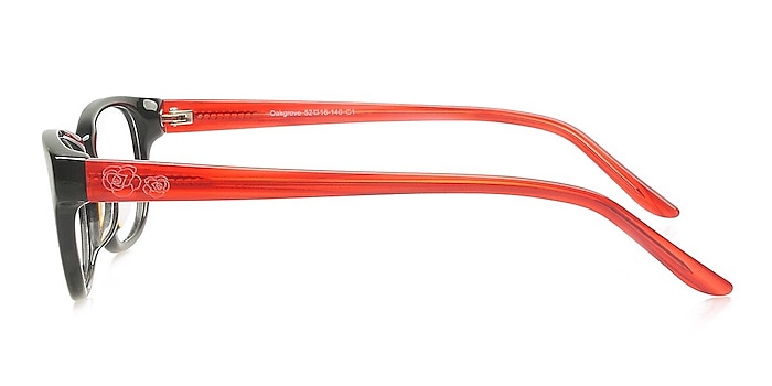 Oakgrove Black/Red Acetate Eyeglass Frames from EyeBuyDirect