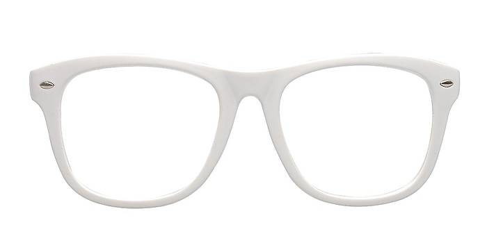 Myrtle White Plastic Eyeglass Frames from EyeBuyDirect