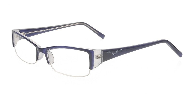 Mcloughlin Rectangle Navy Semi Rimless Eyeglasses | Eyebuydirect