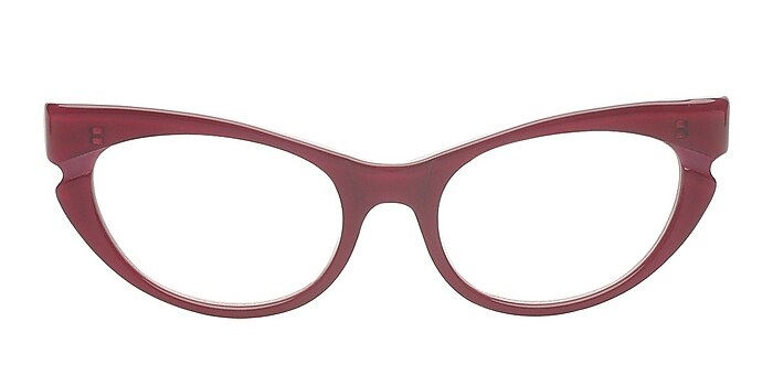 Addilyn Burgundy Acetate Eyeglass Frames from EyeBuyDirect