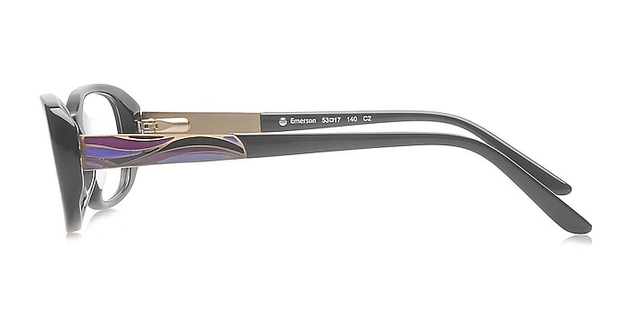 Emerson Black/Purple Acetate Eyeglass Frames from EyeBuyDirect