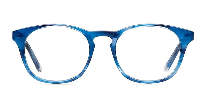 Fran Blue Acetate Eyeglass Frames from EyeBuyDirect