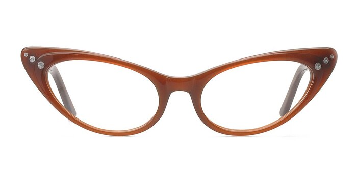 Alondra Brown Acetate Eyeglass Frames from EyeBuyDirect