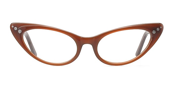 Alondra Brown Acetate Eyeglass Frames from EyeBuyDirect