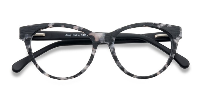Gray Tortoise Jane Birkin -  Fashion Wood Texture Eyeglasses