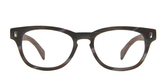 Sahara Myrtle Brown/Strip Wood-texture Montures de lunettes de vue d'EyeBuyDirect