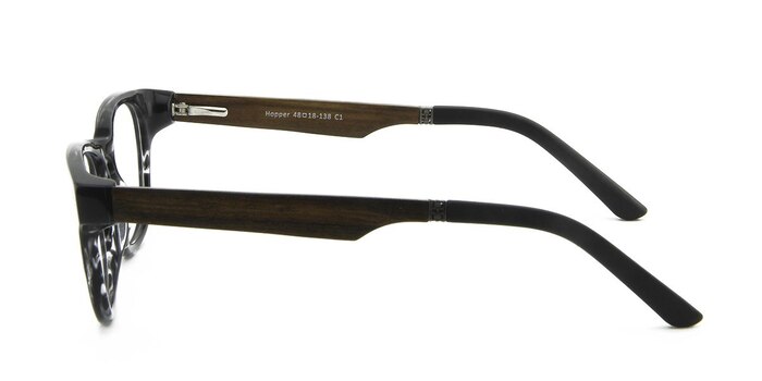 Hopper Gris Wood-texture Montures de lunettes de vue d'EyeBuyDirect