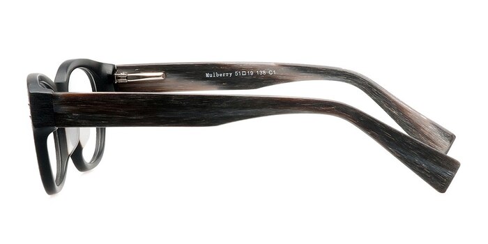 Mulberry Noir Wood-texture Montures de lunettes de vue d'EyeBuyDirect