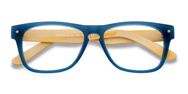 Indian Creek prescription eyeglasses (Blue) - 13073 - Eyeglasses Stand out with these quirky blue plastic eyeglasse sku 13073