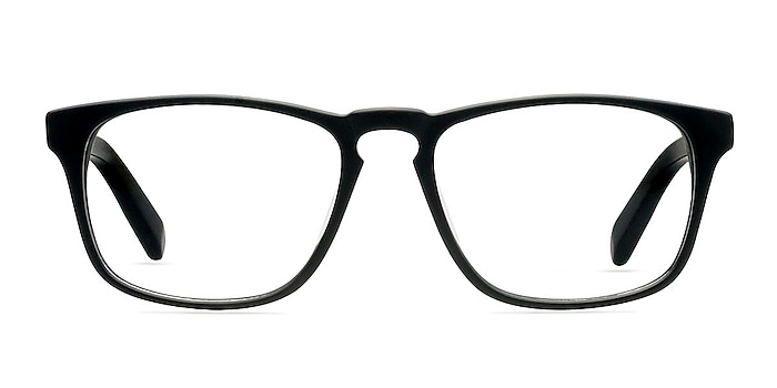 Rhode Island Matte Black Acétate Montures de lunettes de vue d'EyeBuyDirect