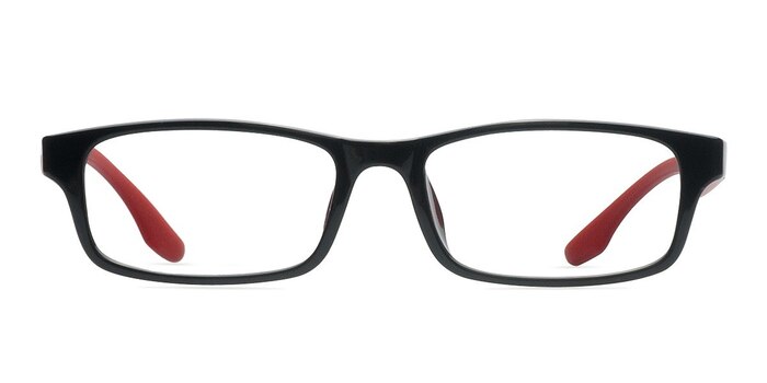 Rae Black/Red Plastique Montures de lunettes de vue d'EyeBuyDirect
