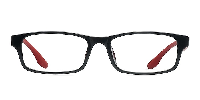 Rae Black/Red Plastic Eyeglass Frames from EyeBuyDirect