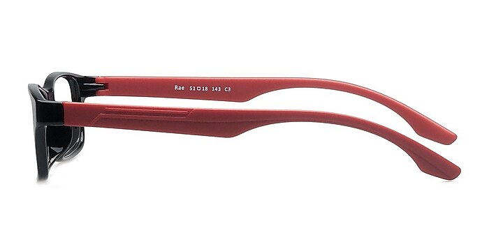 Rae Black/Red Plastic Eyeglass Frames from EyeBuyDirect