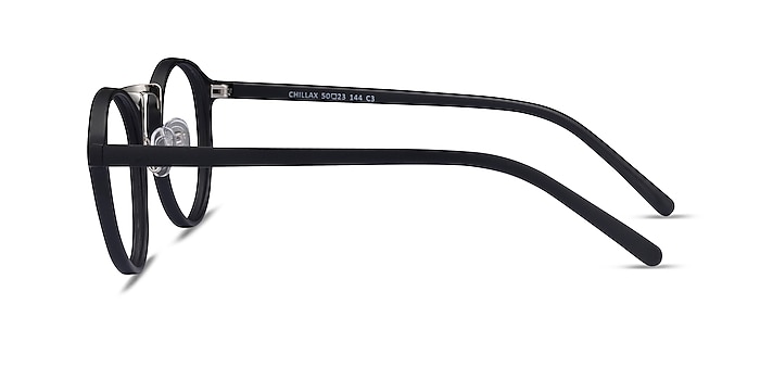 Chillax Matte Black/Silver Plastique Montures de lunettes de vue d'EyeBuyDirect