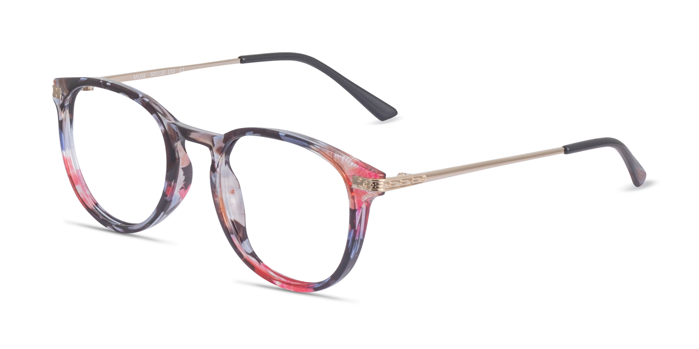 Muse Round Blue Floral Glasses for Women Eyebuydirect Canada