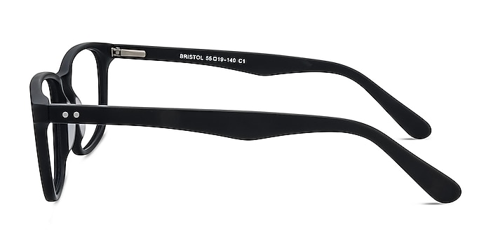 Bristol Matte Black Acétate Montures de lunettes de vue d'EyeBuyDirect