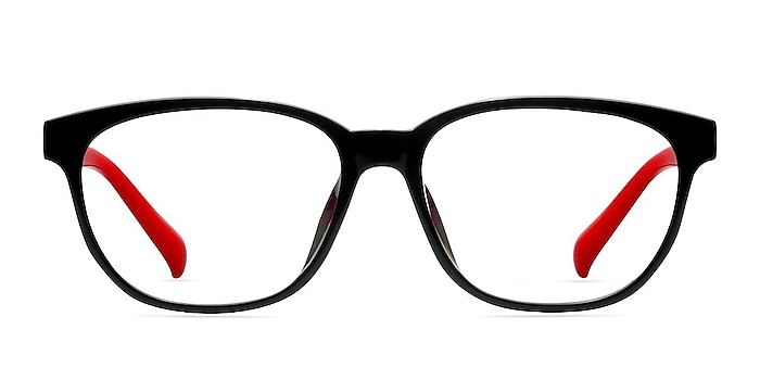 Moody Black & Red Plastic Eyeglass Frames from EyeBuyDirect