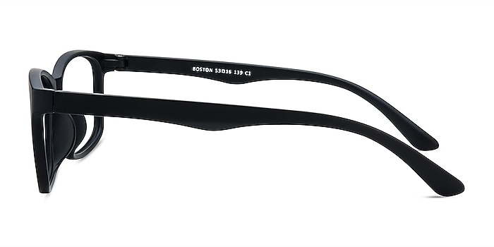 Boston Matte Black Plastique Montures de lunettes de vue d'EyeBuyDirect