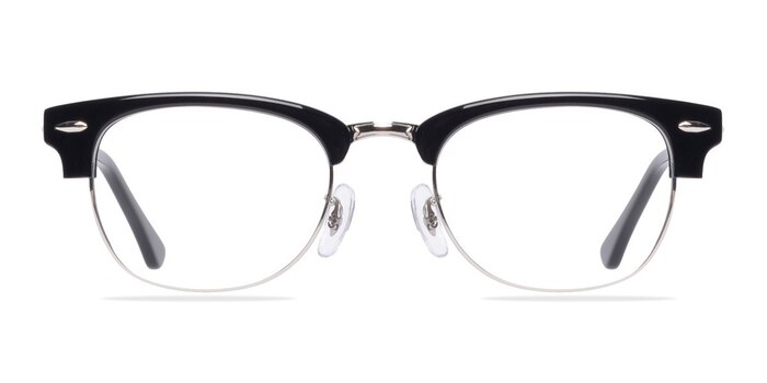 Sweet Jane Black/Silver Acétate Montures de lunettes de vue d'EyeBuyDirect