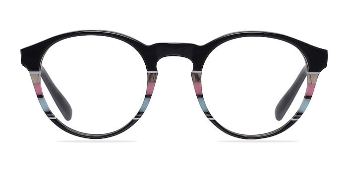 Perception Black/Striped Acetate Eyeglass Frames from EyeBuyDirect