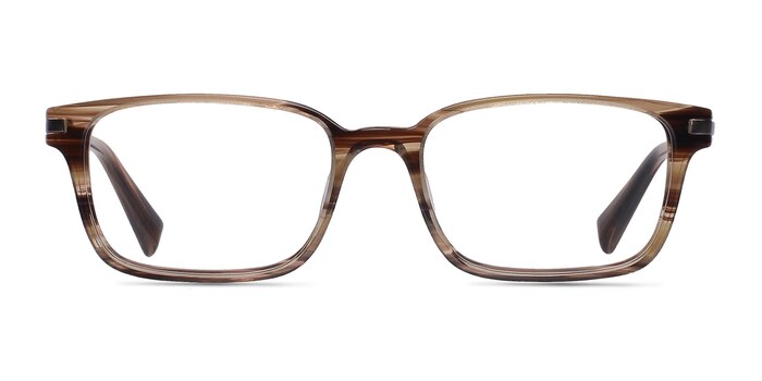 Dreamer Brown/Striped Acetate-metal Montures de lunettes de vue d'EyeBuyDirect