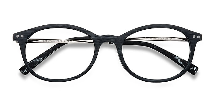 Black Get Around -  Wood Texture Eyeglasses