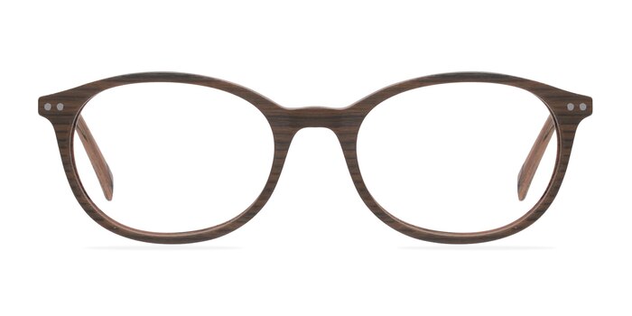 Get Around Brown/Striped Wood-texture Eyeglass Frames from EyeBuyDirect