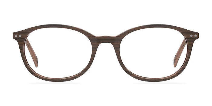 Get Around Brown/Striped Wood-texture Eyeglass Frames from EyeBuyDirect
