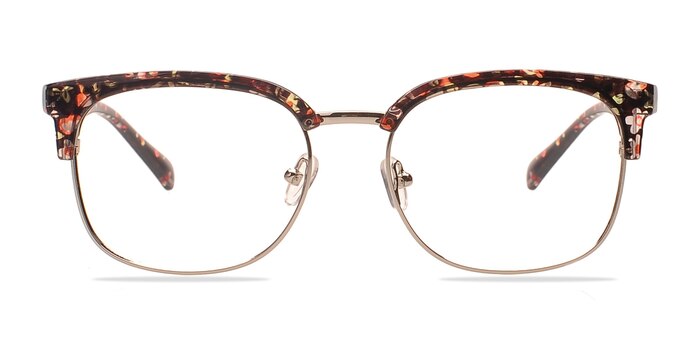Charleston Silver/Floral Plastic-metal Montures de lunettes de vue d'EyeBuyDirect