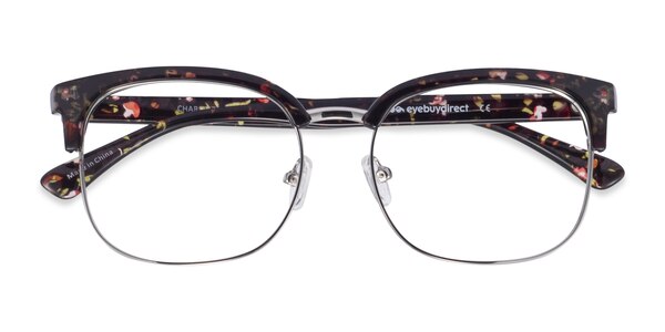 Charleston prescription eyeglasses (Silver/Floral) - 15585 - Eyeglasses Be daring with these silver floral eyeglasses. Thi sku 15585