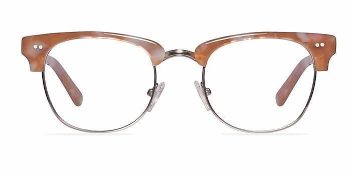 Concorde Brown/Silver Acetate-metal Montures de lunettes de vue d'EyeBuyDirect